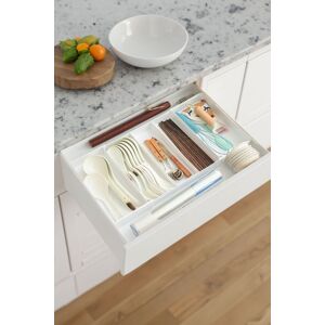 Living and Home 7-Grid Expandable 2-Layer Cutlery Tray Drawer Organiser Tableware Kitchenware Storage in White White Living and Home 7-Grid Expandable 2-Layer Cutlery Tray Drawer Organiser Tableware Kitchenware Storage in White White
