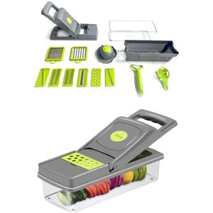 Living and Home 14-in-1 Kitchen Multifunctional Vegetable Food Slicer Chopper Cutter Grater in Grey Grey Living and Home 14-in-1 Kitchen Multifunctional Vegetable Food Slicer Chopper Cutter Grater in Grey Grey