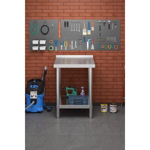 Living and Home 2 Tier Stainless Steel Multi-Functional Prep & Work Table with Backsplash for Kitchen Garage Laundry Outdoor in Silver Silver Living and Home 2 Tier Stainless Steel Multi-Functional Prep & Work Table with Backsplash for Kitchen Garage Laundry Outdoor in Silver Silver