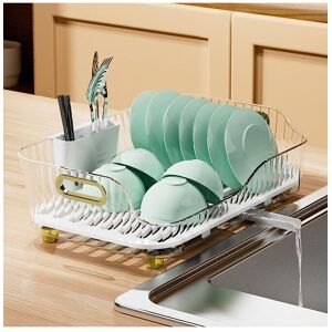 Living and Home Kitchen Dish Drainer Rack Vegetables Fruits Drying Tray Storage Basket Container with Drainage Outlet in Clear Clear Living and Home Kitchen Dish Drainer Rack Vegetables Fruits Drying Tray Storage Basket Container with Drainage Outlet in Clear Clear