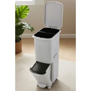 Living and Home 30L 2-Tier Dry Wet Separation Trash Bin Dustbin with 2 Inner Buckets in Grey Grey Living and Home 30L 2-Tier Dry Wet Separation Trash Bin Dustbin with 2 Inner Buckets in Grey Grey