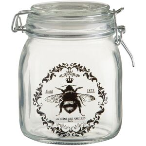 Orsina Queen Bee Jar 1000ml, Elegant Glass Storage Jar with Clip Top Lid, French-Inspired Design with Bee Motif in Clear Clear Orsina Queen Bee Jar 1000ml, Elegant Glass Storage Jar with Clip Top Lid, French-Inspired Design with Bee Motif in Clear Clear