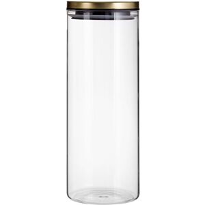 Orsina 1600ml Gold Lid Storage Jar, Clear Glass with Airtight Silicone Seal & Gold-Coloured Metal Lid Gold Orsina 1600ml Gold Lid Storage Jar, Clear Glass with Airtight Silicone Seal & Gold-Coloured Metal Lid Gold