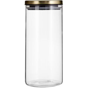 Orsina 1300ml Gold Lid Storage Jar, Clear Glass with Airtight Silicone Seal & Gold-Coloured Metal Lid Clear Orsina 1300ml Gold Lid Storage Jar, Clear Glass with Airtight Silicone Seal & Gold-Coloured Metal Lid Clear