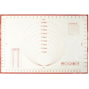 Orsina Red Trim White Silicone Baking Mat, Non Stick Silicone Baking Mat with Measurements, Silicone Kitchen Mat Red Orsina Red Trim White Silicone Baking Mat, Non Stick Silicone Baking Mat with Measurements, Silicone Kitchen Mat Red
