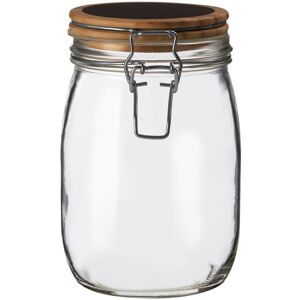 Orsina Durable Glass Medium Storage Jar with Pine Wood Lid, Stylish Glass Jar With Lid, Airtight Storage Jar in Clear Clear Orsina Durable Glass Medium Storage Jar with Pine Wood Lid, Stylish Glass Jar With Lid, Airtight Storage Jar in Clear Clear