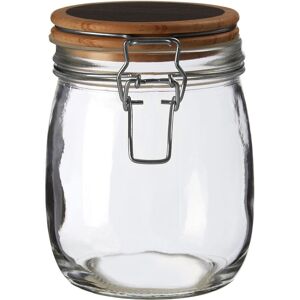 Orsina Stylish Glass Storage Jar with Wooden Lid 750 ml, Durable Glass Jar With Lid, Sleek Airtight Storage Jar in Clear Clear Orsina Stylish Glass Storage Jar with Wooden Lid 750 ml, Durable Glass Jar With Lid, Sleek Airtight Storage Jar in Clear Clear
