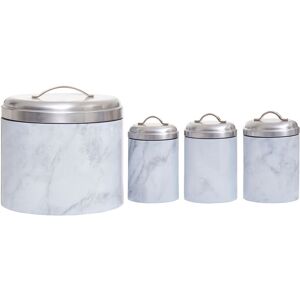 Premier Housewares 4Pc White Marble Effect Storage Set - Kitchen Storage Set Premier Housewares 4Pc White Marble Effect Storage Set - Kitchen Storage Set