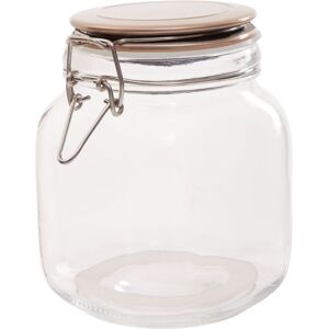 Orsina Durable Square 1050ml Glass Jar With Champagne Lid, Stylish Glass Jar With Lid, Airtight Storage Jars in Clear Clear Orsina Durable Square 1050ml Glass Jar With Champagne Lid, Stylish Glass Jar With Lid, Airtight Storage Jars in Clear Clear