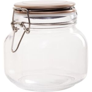 Orsina Square 800ml Glass Jar with Champagne-Coloured Metal Lid, Airtight Clip-Top Storage Canister in Clear Clear Orsina Square 800ml Glass Jar with Champagne-Coloured Metal Lid, Airtight Clip-Top Storage Canister in Clear Clear