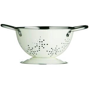 Orsina Retro Cream Enamel Mini Colander, Compact Metal Strainer With Twin Handles & Glossy Finish Cream Orsina Retro Cream Enamel Mini Colander, Compact Metal Strainer With Twin Handles & Glossy Finish Cream