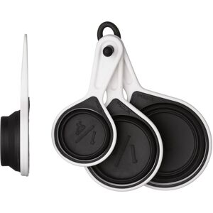 Orsina Durable Set of Four Orange Silicone Measuring Cups, Collapsible Measuring Cup, Functional Measuring Cup in Black Black Orsina Durable Set of Four Orange Silicone Measuring Cups, Collapsible Measuring Cup, Functional Measuring Cup in Black Black