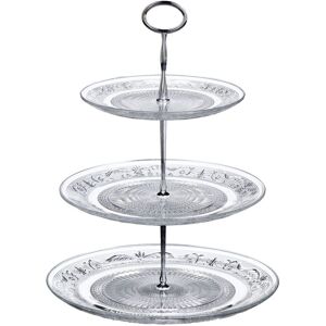 Orsina Modern Clear Glass 3 Tier Cake Stand, Functional Design 3 Tier Cake Stand, Versatile Three Tier Tray Clear Orsina Modern Clear Glass 3 Tier Cake Stand, Functional Design 3 Tier Cake Stand, Versatile Three Tier Tray Clear