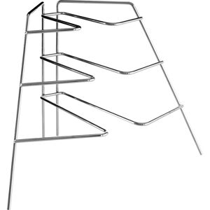 Orsina Corner Plate Rack With Chrome Finish, 3 Tier Rack For Organising Plates Or Lids, Metal Construction in Silver Silver Orsina Corner Plate Rack With Chrome Finish, 3 Tier Rack For Organising Plates Or Lids, Metal Construction in Silver Silver