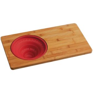 Orsina Bamboo Serving & Chopping Board With Collapsible Colander, Wooden Prep Board, Multi-Use Kitchen Tool in Natural Natural Orsina Bamboo Serving & Chopping Board With Collapsible Colander, Wooden Prep Board, Multi-Use Kitchen Tool in Natural Natural