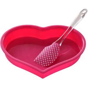 Orsina Unique Silicone Baking Set, Heart Mould & Spatula, Valentine's Day Baking Kit, Heat-Resistant Cake Mould in Pink Pink Orsina Unique Silicone Baking Set, Heart Mould & Spatula, Valentine's Day Baking Kit, Heat-Resistant Cake Mould in Pink Pink