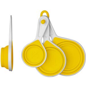 Orsina Durable Set of Four Orange Silicone Measuring Cups, Collapsible Measuring Cup, Functional Measuring Cup in Yellow Yellow Orsina Durable Set of Four Orange Silicone Measuring Cups, Collapsible Measuring Cup, Functional Measuring Cup in Yellow Yellow