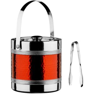 Orsina Red Ice Bucket With Tongs Red Orsina Red Ice Bucket With Tongs Red