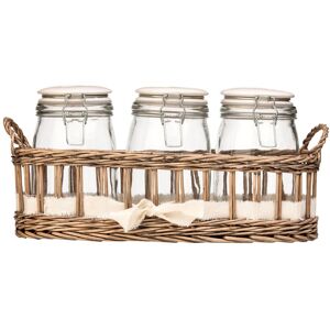 Orsina Country Cottage Glass Storage Jars - Set of 3 in Grey Grey Orsina Country Cottage Glass Storage Jars - Set of 3 in Grey Grey
