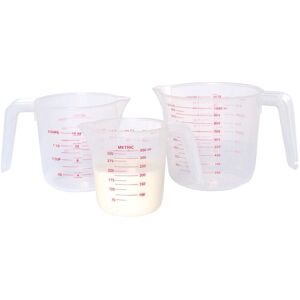 KitchenCraft Set of 3 Plastic Measuring Jugs - Clear - Measuring Jugs KitchenCraft Set of 3 Plastic Measuring Jugs - Clear - Measuring Jugs