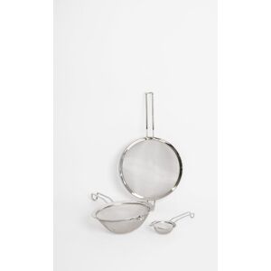 MasterClass 3pc Fine Mesh Stainless Steel Sieve Set includes 7.5cm, 18cm, & 20.5cm Sieves in Silver Silver MasterClass 3pc Fine Mesh Stainless Steel Sieve Set includes 7.5cm, 18cm, & 20.5cm Sieves in Silver Silver