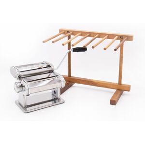 KitchenCraft 2pc Pasta Making Set with Deluxe Double Cutter Pasta Machine & Pasta Drying Stand in Silver Silver KitchenCraft 2pc Pasta Making Set with Deluxe Double Cutter Pasta Machine & Pasta Drying Stand in Silver Silver