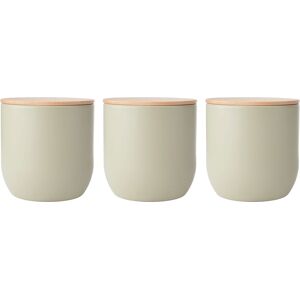 KitchenCraft Idilica Set of 3 Green Kitchen Canisters with Beechwood Lid in Cream Cream KitchenCraft Idilica Set of 3 Green Kitchen Canisters with Beechwood Lid in Cream Cream