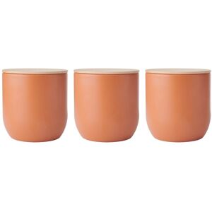 KitchenCraft Idilica Set of 3 Green Kitchen Canisters with Beechwood Lid in Terracotta Terracotta KitchenCraft Idilica Set of 3 Green Kitchen Canisters with Beechwood Lid in Terracotta Terracotta