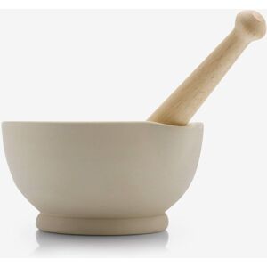 WM Bartleet & Sons Stone Mortar & Pestle with Wooden Handle Boxed 6" in Cream Cream WM Bartleet & Sons Stone Mortar & Pestle with Wooden Handle Boxed 6" in Cream Cream