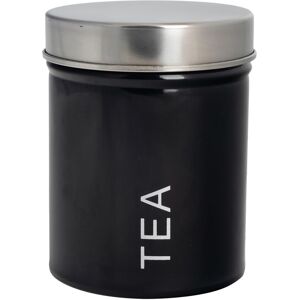 Harbour Housewares Kitchen Tea Canister - Round Metal Kitchen Storage Food Canister Tin in Black Black Harbour Housewares Kitchen Tea Canister - Round Metal Kitchen Storage Food Canister Tin in Black Black