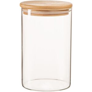 Argon Tableware Scandi Glass Storage Jar with Wooden Lid 1 Litre in Clear Clear Argon Tableware Scandi Glass Storage Jar with Wooden Lid 1 Litre in Clear Clear