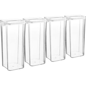 Argon Tableware 4x Food Storage Containers 1.8L - Reusable Airtight Kitchen Jar Clip-Top Lid in White White Argon Tableware 4x Food Storage Containers 1.8L - Reusable Airtight Kitchen Jar Clip-Top Lid in White White