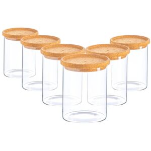 Argon Tableware Scandi Storage Jar with Cork Lids 750ml Pack of 6 in Clear Clear Argon Tableware Scandi Storage Jar with Cork Lids 750ml Pack of 6 in Clear Clear