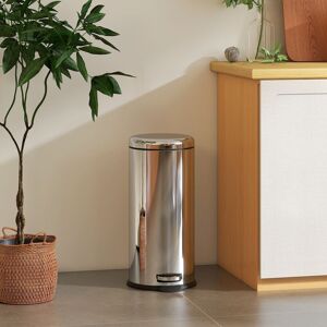 HOMCOM Stainless Steel Pedal Bin - 30L - Silver - Kitchen Waste Bin HOMCOM Stainless Steel Pedal Bin - 30L - Silver - Kitchen Waste Bin