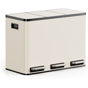 VonHaus 3 Compartment 45L Waste & Recycling Kitchen Bin (3 x 15L) in Cream Size: Medium Cream Medium VonHaus 3 Compartment 45L Waste & Recycling Kitchen Bin (3 x 15L) in Cream Size: Medium Cream Medium