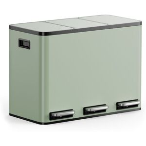 VonHaus 3 Compartment 45L Waste & Recycling Kitchen Bin (3 x 15L) in Pale Green Size: Medium Pale Green Medium VonHaus 3 Compartment 45L Waste & Recycling Kitchen Bin (3 x 15L) in Pale Green Size: Medium Pale Green Medium