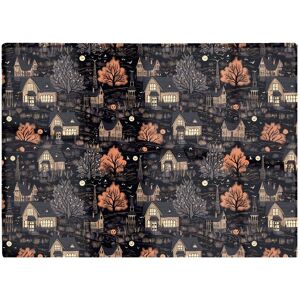 Warren Reed - Designer Spooky Haunted Houses Pattern Glass Chopping Board in Brown Brown Warren Reed - Designer Spooky Haunted Houses Pattern Glass Chopping Board in Brown Brown