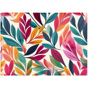 Warren Reed - Designer Bright Leaves Pattern Glass Chopping Board in Orange Orange Warren Reed - Designer Bright Leaves Pattern Glass Chopping Board in Orange Orange