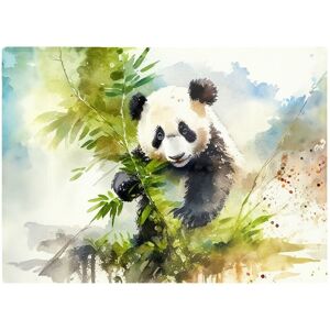 Warren Reed - Designer Panda Eating Bamboo Watercolour Glass Chopping Board in Brown Brown Warren Reed - Designer Panda Eating Bamboo Watercolour Glass Chopping Board in Brown Brown
