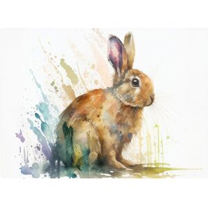 Warren Reed - Designer Rabbit Splash Watercolour Glass Chopping Board in Brown Brown Warren Reed - Designer Rabbit Splash Watercolour Glass Chopping Board in Brown Brown