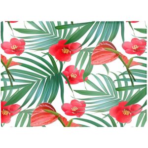 Warren Reed - Designer Tropical Flowers Palm Leaves Hawaiian Glass Chopping Board in Green Green Warren Reed - Designer Tropical Flowers Palm Leaves Hawaiian Glass Chopping Board in Green Green