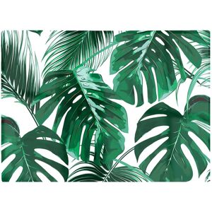 Warren Reed - Designer Tropical Jungle Leaf Pattern Glass Chopping Board in Green Green Warren Reed - Designer Tropical Jungle Leaf Pattern Glass Chopping Board in Green Green