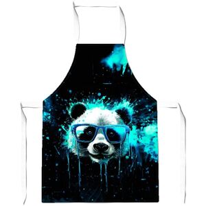 Warren Reed - Designer Blue Splashart Panda Face Apron Blue Warren Reed - Designer Blue Splashart Panda Face Apron Blue