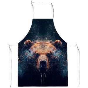 Warren Reed - Designer Brown Bear Face Splashart Apron Brown Warren Reed - Designer Brown Bear Face Splashart Apron Brown
