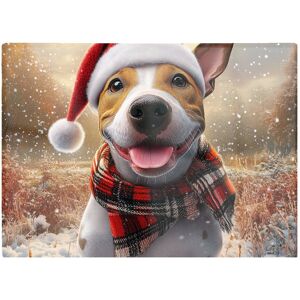 Warren Reed - Designer Snowy Christmas English Bull Terrier Dog Glass Chopping Board Multicolor Warren Reed - Designer Snowy Christmas English Bull Terrier Dog Glass Chopping Board Multicolor