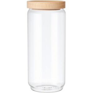 KitchenCraft Idilica Glass Storage Jar with Beechwood Lid, 1000ml in Clear Clear KitchenCraft Idilica Glass Storage Jar with Beechwood Lid, 1000ml in Clear Clear