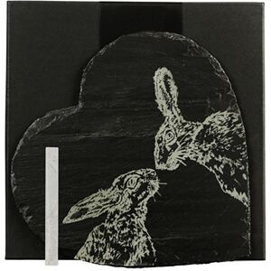 Selbrae House Slate Cheese Board & Chalk Set - Heart - Kissing Hare in Dark Grey Size: 1 Pack Dark Grey 1 Pack Selbrae House Slate Cheese Board & Chalk Set - Heart - Kissing Hare in Dark Grey Size: 1 Pack Dark Grey 1 Pack