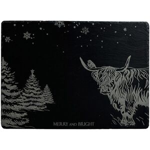 Selbrae House Slate Cheese Board - Christmas Highland Cow in Dark Grey Size: 1 Pack Dark Grey 1 Pack Selbrae House Slate Cheese Board - Christmas Highland Cow in Dark Grey Size: 1 Pack Dark Grey 1 Pack