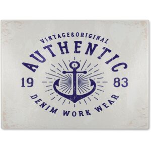 Benjamin Tate Design Vintage Anchor Logo Glass Chopping Board in Natural Natural Benjamin Tate Design Vintage Anchor Logo Glass Chopping Board in Natural Natural