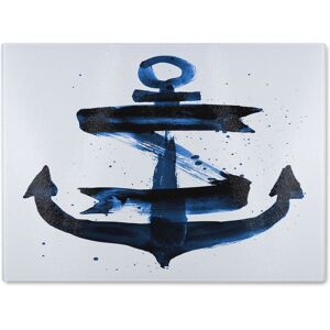 Benjamin Tate Design Watercolour Anchor Glass Chopping Board in Natural Natural Benjamin Tate Design Watercolour Anchor Glass Chopping Board in Natural Natural